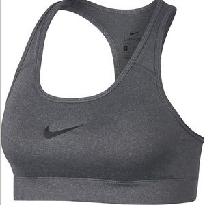 Grey Nike sports bra.